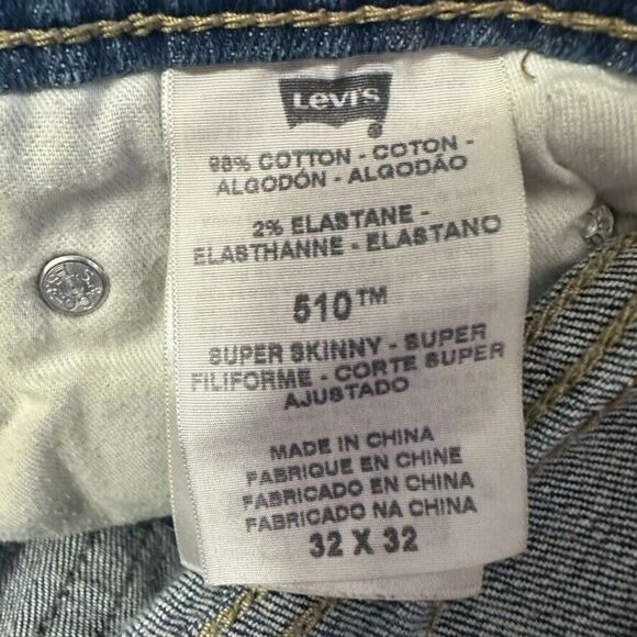 Levi’s‎ 510 Skinny Cut Off Jean Shorts Women’s 4/32” Raw Hem Denim Western Boho - Picture 5 of 6